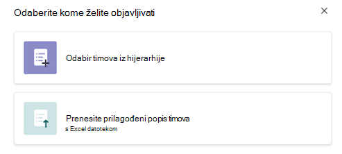 Odaberite kome želite objavljivati