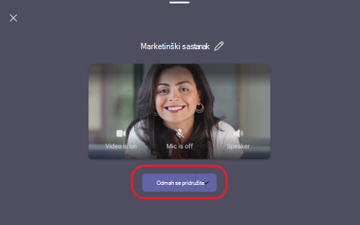 Započinjanje trenutačnih sastanaka