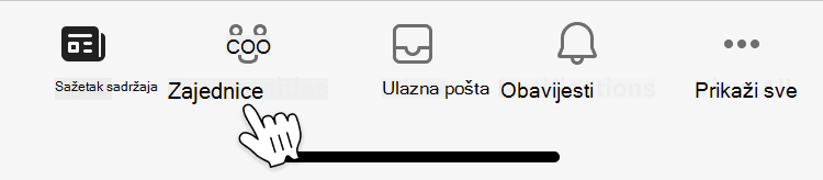 Slika mobilnog sučelja za navigaciju zajednicama