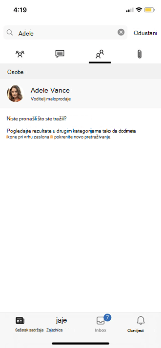 snimka zaslona s postavkama profila za mobilni uređaj