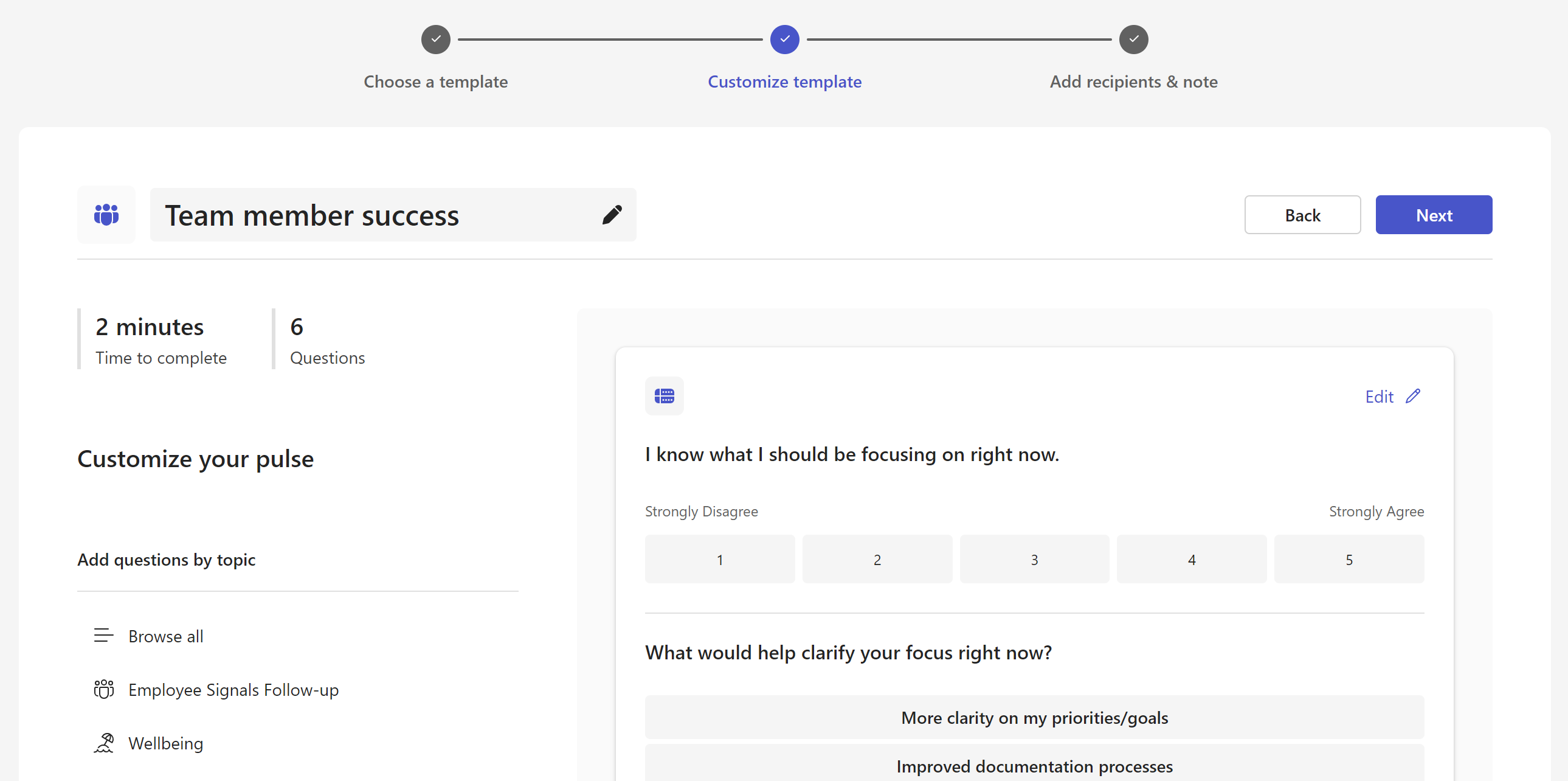 Zaslon za prilagodbu predloška