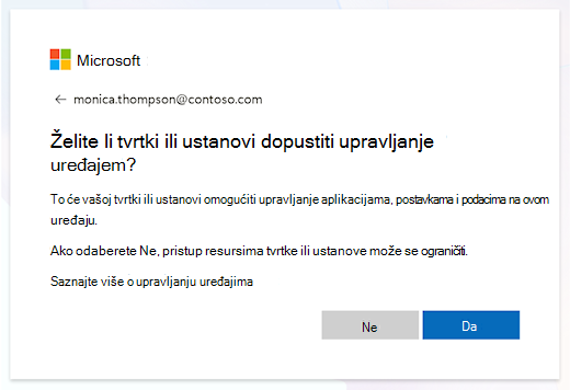 Upit za upravljanje uređajem