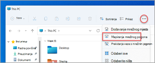 Gdje pronaći mapu mrežnog pogona u Windows 11 Eksplorer za datoteke