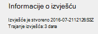 Općenite informacije koje se prikazuju u izvješću o bežičnoj mreži