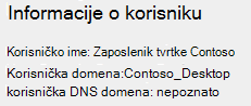 Informacije o korisniku koje se prikazuju u izvješću o bežičnoj mreži