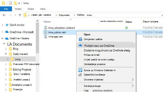 Kako zajednički koristiti datoteku putem servisa Microsoft OneDrive u sustavu Windows 10