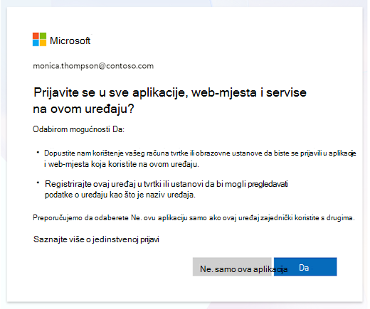 Upit za prijavu na uređaje