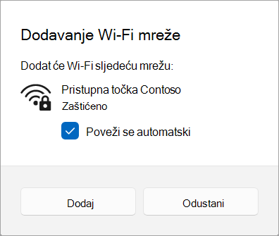 Dodavanje Wi-Fi mreže u Windows 11.