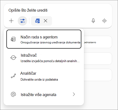 Način rada s agentom u programu Word.