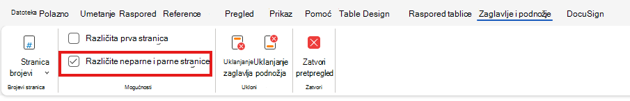 H&F Različite neparne i parne stranice