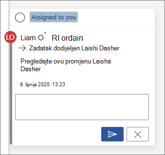 Zadatak dodijeljen drugom korisniku