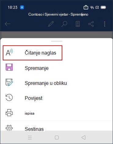 Dodirnite Čitanje naglas