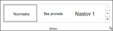 Odabir stila u programu Word