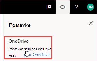 Odaberite postavke za OneDrive