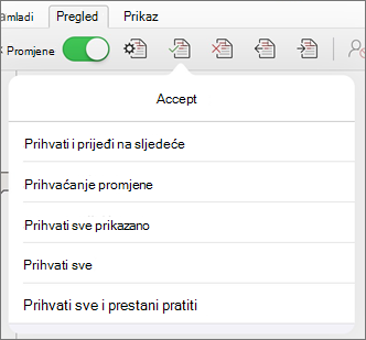 Izbornik Prihvaćanje promjena