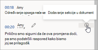 Odaberite Dodaj sekciju u dokument