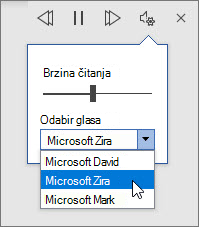 Postavke audiozapisa za čitanje naglas