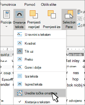 Edit Wrap Points menu item