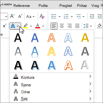 Galerija tekstnih efekata i vrpca