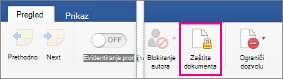 On the Review tab, Protect Document is highlighted