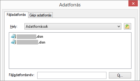 Az Adatforrás kijelölése párbeszédpanel