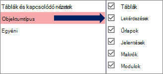 A Navigációs beállítások párbeszédpanelEn