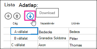 Download in Excel action button on Datasheet view