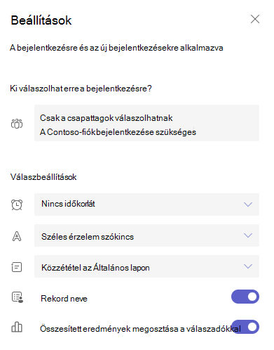 Képernyőkép a beállításokról.