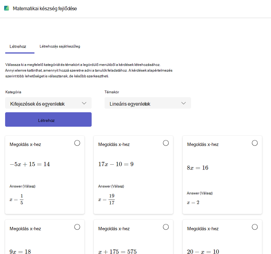 Képernyőkép a matematikai fejlődésről.