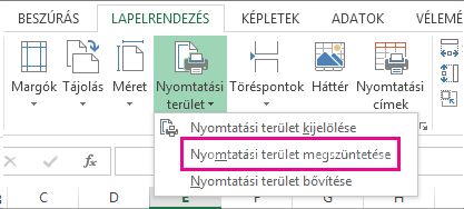Nyomtatási terület törlése