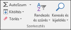 Keresés & kijelölés a menüszalagon