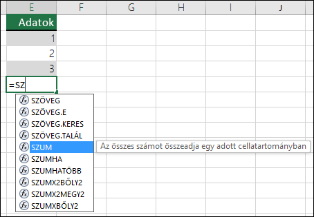Excel automatikus kiegészítés