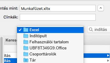 A Mentés másként párbeszédpanelt ábrázoló kép