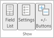A menüszalag parancsai a Megjelenítés csoportban