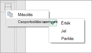 Példa további Csoportosítási szempont parancsokra