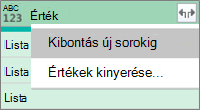 JSON-lista kibontása