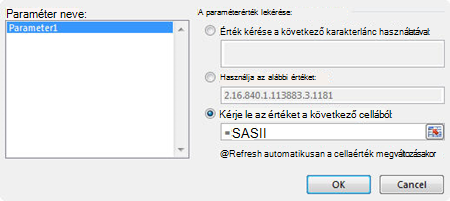 MS Query Parameter dialog box