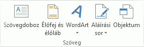Az Excel menüszalagja