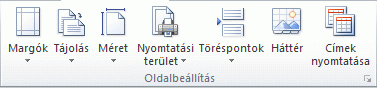 Az Excel menüszalagja