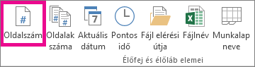 Az Élőfej & élőláb elemei csoportban kattintson az Oldalszám gombra