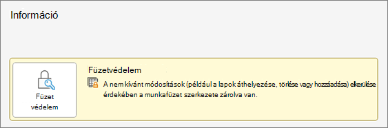 Az Információ menü Füzetvédelem parancsa
