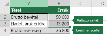 Eset – Változó és Eredménycellás eset beállítása