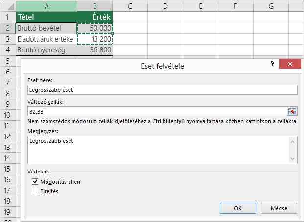 Legrosszabb eset beállítása
