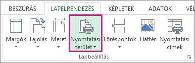 Nyomtatási terület kijelölése