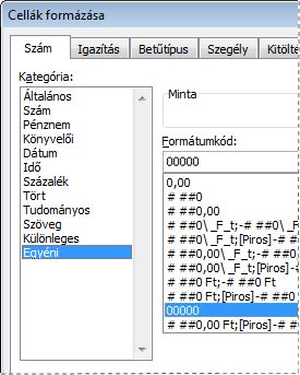 Custom category in Format Cells dialog box