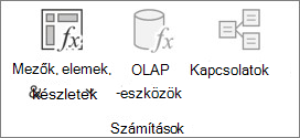 Az Excel menüszalagja