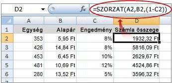 The formula is shown in the formula bar
