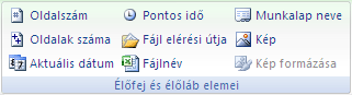 Az Excel menüszalagja