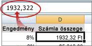 The value is shown in the formula bar