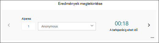 Navigálás az egyes válaszok között a nyilakkal